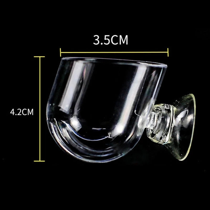 Aquarium Decoration Plant Cup Pot Acrylic Waterweed Cup with Suction Holder Mini Gardening Vase Red Worm Feeder For Fish Tank