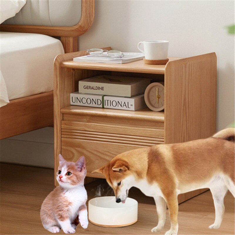 Cat Water Dispenser Automatic Pet Bowl Ceramics Home Decor Pet Heating Bowl Winter Warm Cat Water Bowls Auto Power-off Dog Bowl