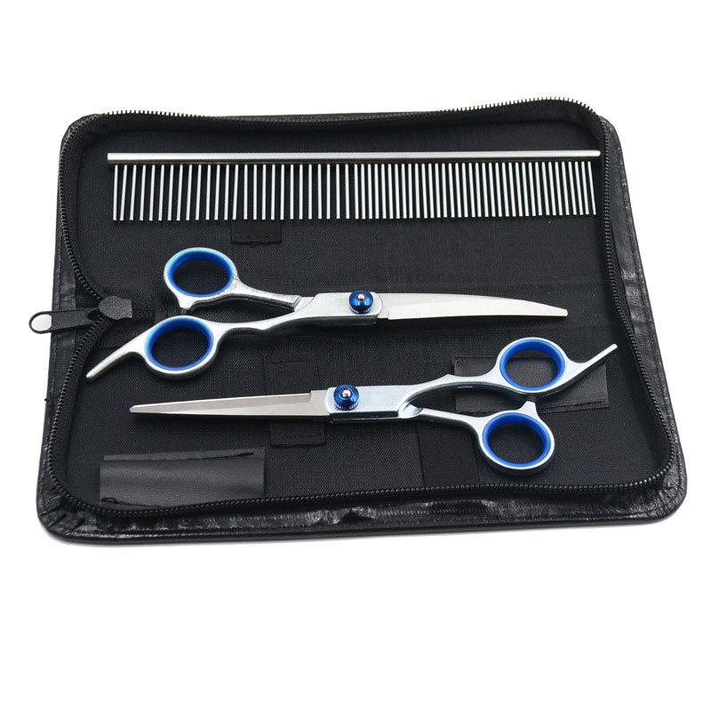 Pet Cat Dogs Grooming Scissors Set Hairdresser Scissors For Dogs Animal Barber Straight Bend UP Curved Shears Teeth Cutting Tool