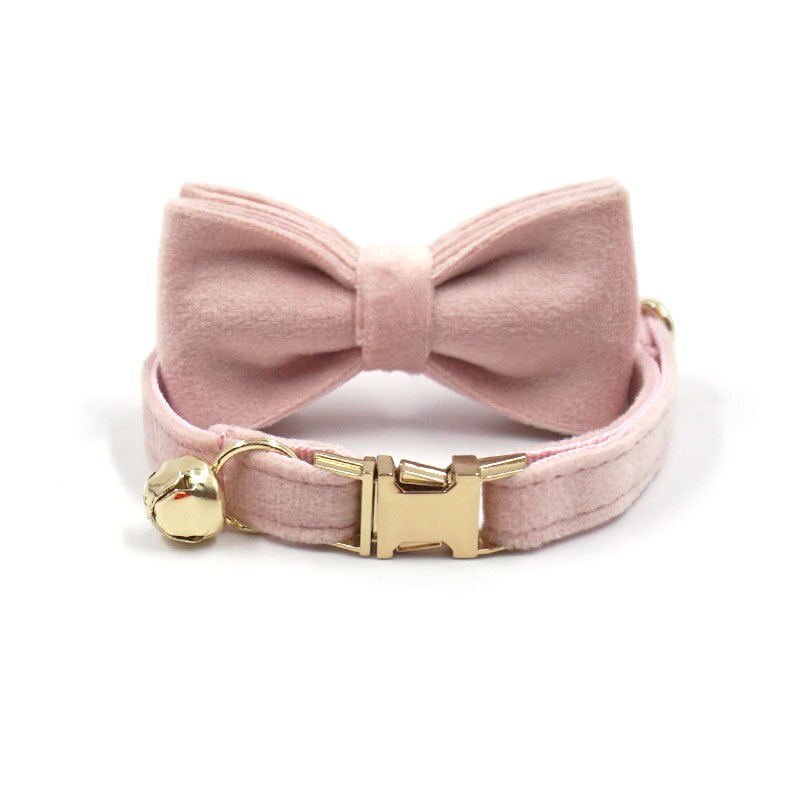 Personalized Cat Collar Velvet ID Engraving Name Tag Collar for Cat Necklace Puppy Kitten Bell Bow tie Custom Small Dog Collar