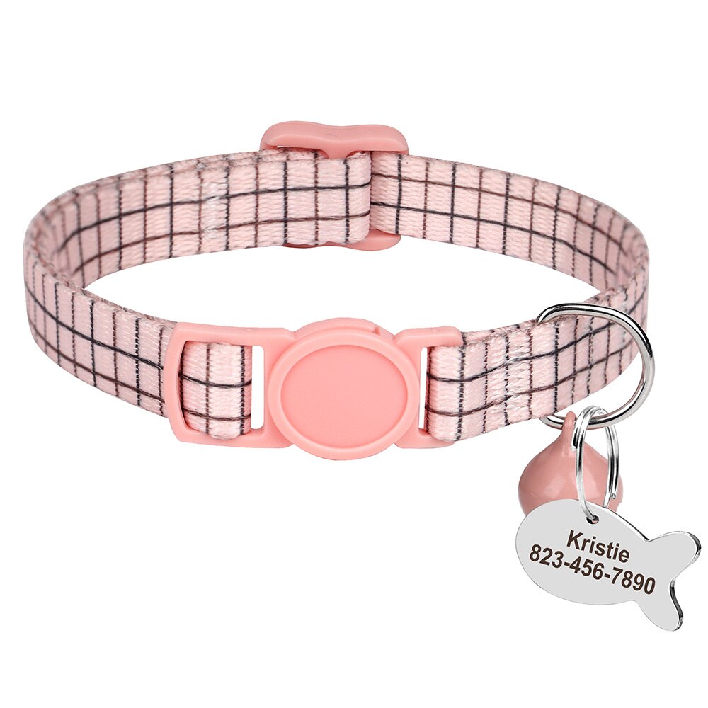 Bohemia Personalized ID Pet Cat Collar Free Engraving Custom Nylon Safety Breakaway Puppy Cat Collars Necklace Pet Accessories