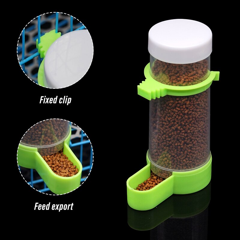 Pet Bird Automatic Drinker Feeder Bird Parrot Food Bottle Bird Cage Parrot Feeding Tool Automatic Feeder and Drinkers 1 Pcs