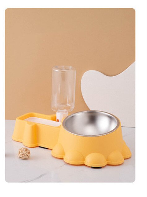 2 IN 1 Pet Cat Bowl With 350ml Automatic Water Feeder