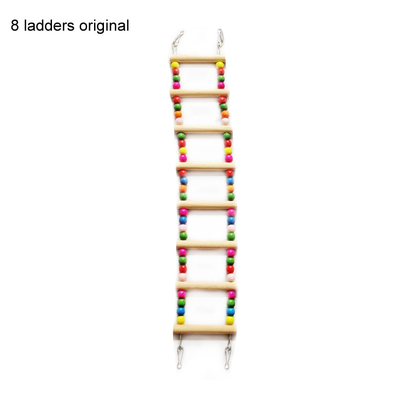 1PC Bird Toys Parrots Ladders Bird Supplies Hanging Colorful Balls Climbing with Natural Wood Toys Parrot Accessories おもちゃ