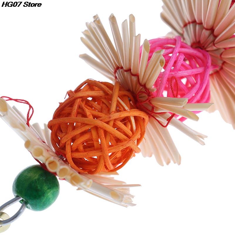 1PC Colorful Parrot Chew Strands Bite Teeth Griiding Ball Bell Attractive Bird Parakeet Toys