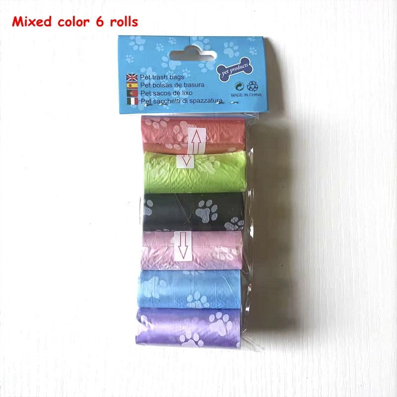 15bag/Roll Dog Cat Poop Bag Collector Pet Pick Up Degradable Garbage Bag Convenient Clean Waste Trash Bag Outdoor Pet Supplies