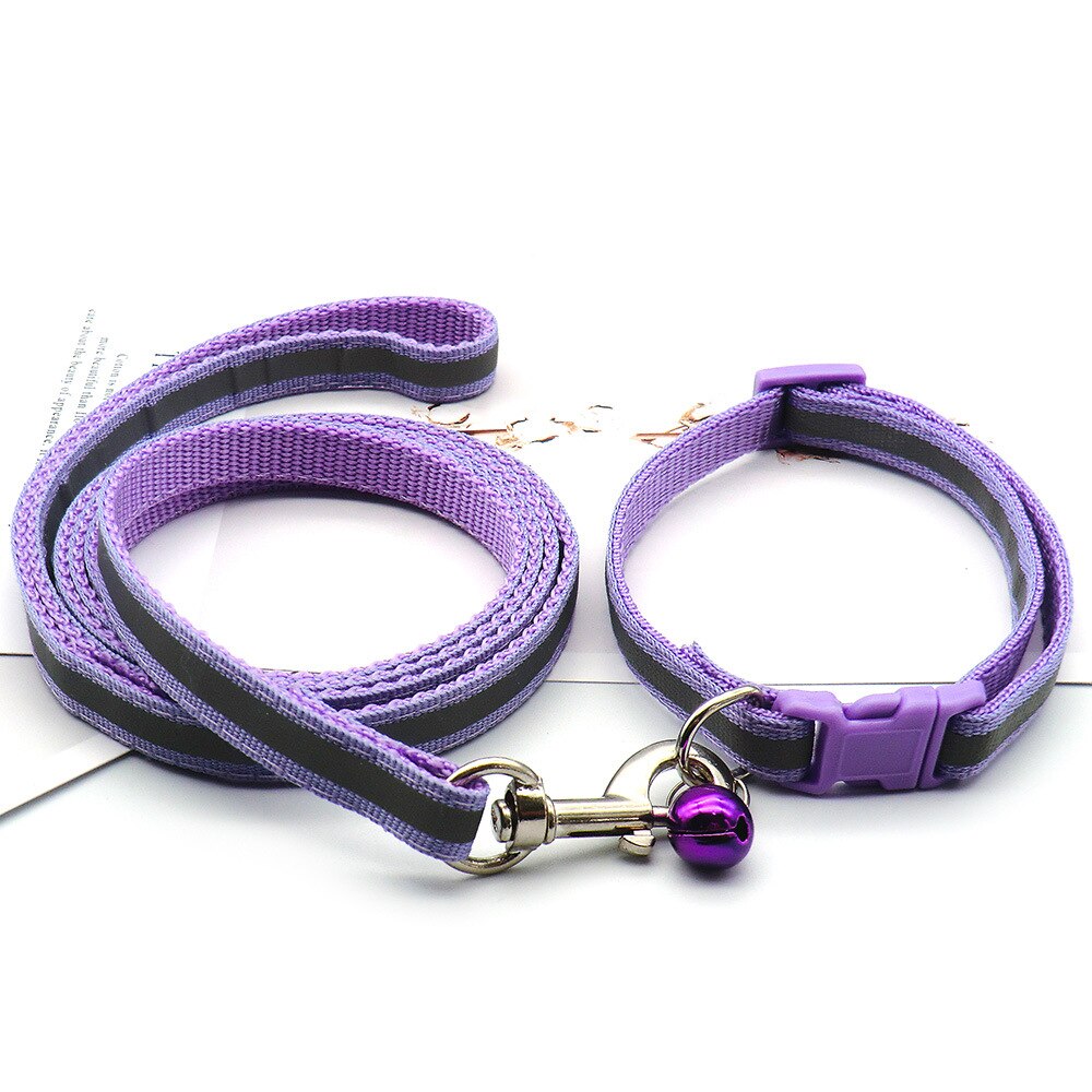 Cute Dog Paw Print Pet Traction Rope Puppy Collar Set Multiple Colors Adjustable Puppy Cat Accessories Pet Supplies 1.2M