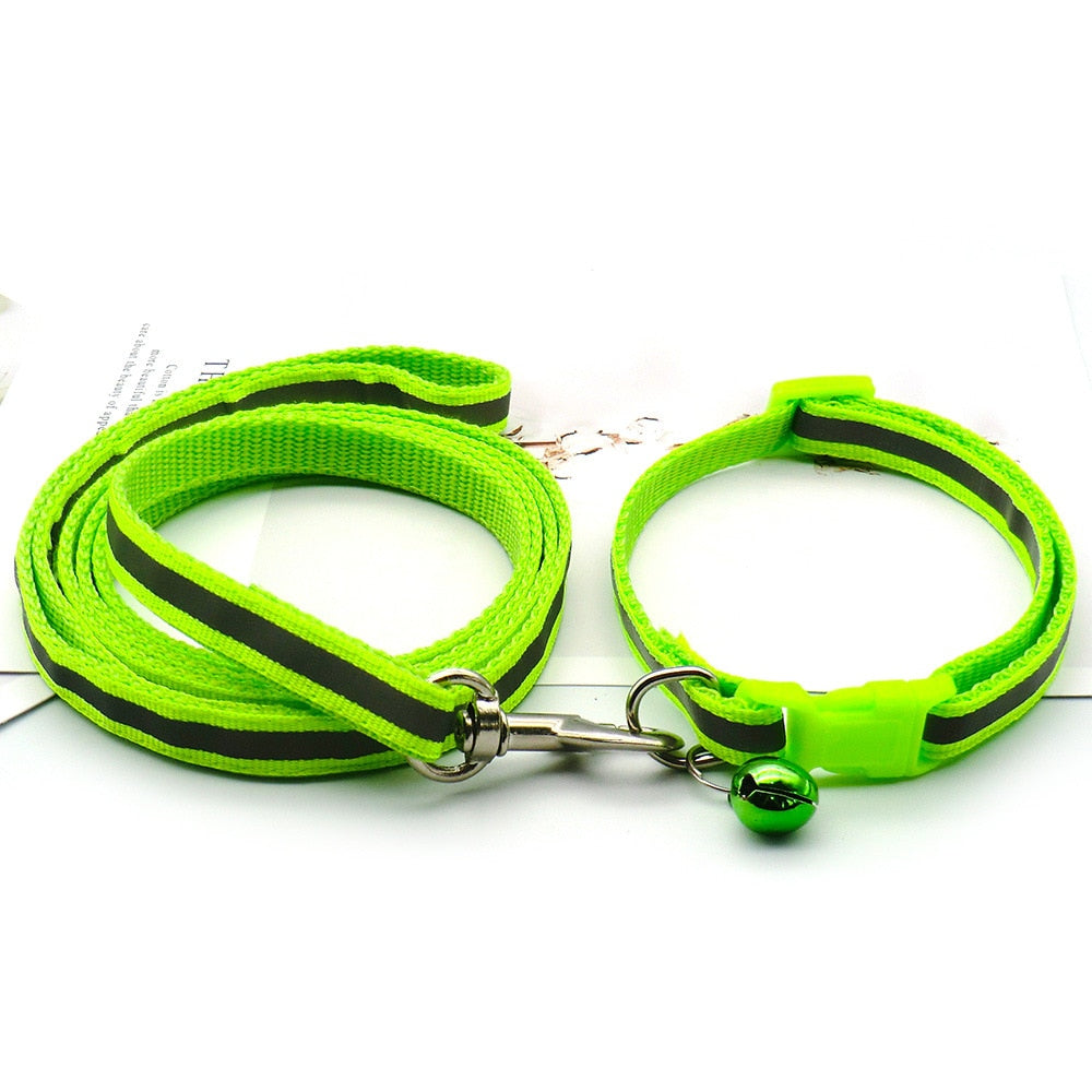 Cute Dog Paw Print Pet Traction Rope Puppy Collar Set Multiple Colors Adjustable Puppy Cat Accessories Pet Supplies 1.2M