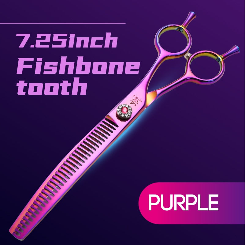 Fenice high-end 7.25 inch professional dog grooming scissors curved thinning shears for dogs & cats animal hair tijeras tesoura