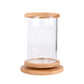 1PCS Mini Glass Fish Tank Bamboo Base Fish Tank Decoration Rotate Decoration Fish Bowl Ecological Bottle Aquarium Accessories