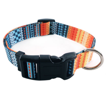 10Styles Bohemian Pet Collars Fashion Printed Adjustable Puppy Collar High-Quality National Style Neckband For Medium Large Dog