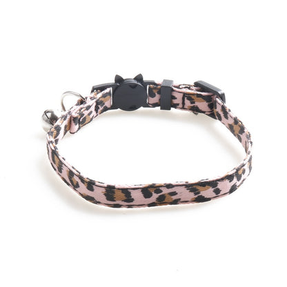 Cat Collar Breakaway with Bell Leopard Durable &amp; Safe Cute Kitten Collars Safety Adjustable Kitty Collar for Cat Puppy 7.5-11in