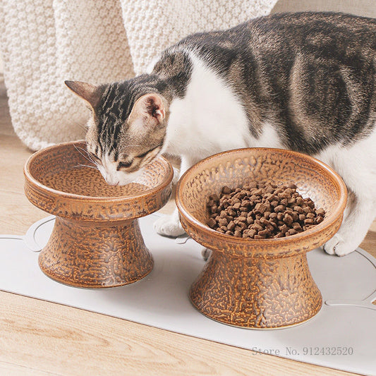 Leopard Print Ceramic Cat and Dog Bowl