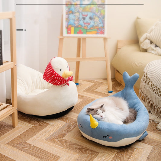 Pet Cat Dog Bed House for Cats Indoor Warm Kitten Kennel Small Dog Nest Collapsible Cats Cave Cute Sleeping Mats Winter Products