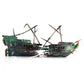 Large Aquarium Decoration Boat Plactic Aquarium Ship Air Split Shipwreck Fish Tank Decor C
