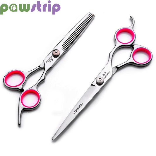 6"Stainless Steel Pet Dogs Grooming Scissors Up Down Curved Shears Sharp Edge Animals Cat Hair Cutting Barber Hairdressing Tools