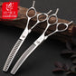 Fenice 7.0/7.5 inch Professional Dog Grooming Shears Curved Thinning Scissors for Dog Face Body Cutiing JP 440C High Quality