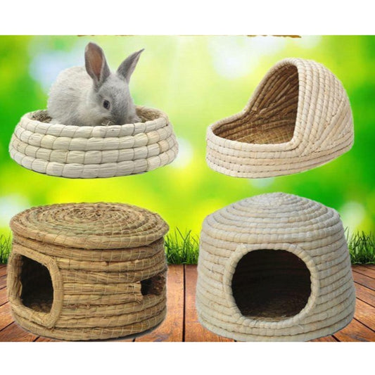 Small Pet Supplies Drop Ear Rabbit Nest Warm Grass Nest Guinea Pig Nest Dutch Pig Pet Products Hand Woven Castle Grass House