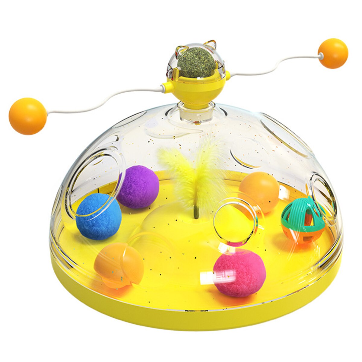 Funny Cat Windmill Toys Interesting Turntable for Kitten Pets Interactive Educational Toy with Luminous Ball Catnip Cat Product