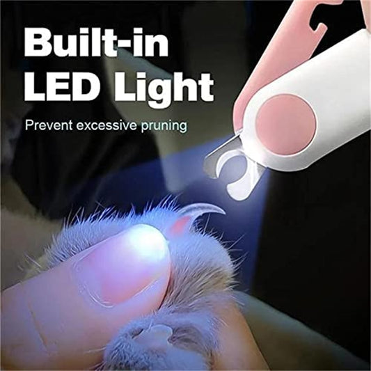 Professional Pet Nail Clipper LED Light Cat Dog General Lighting Ear Mites for Nail File Beauty Tool Trimmer with Safety Lock