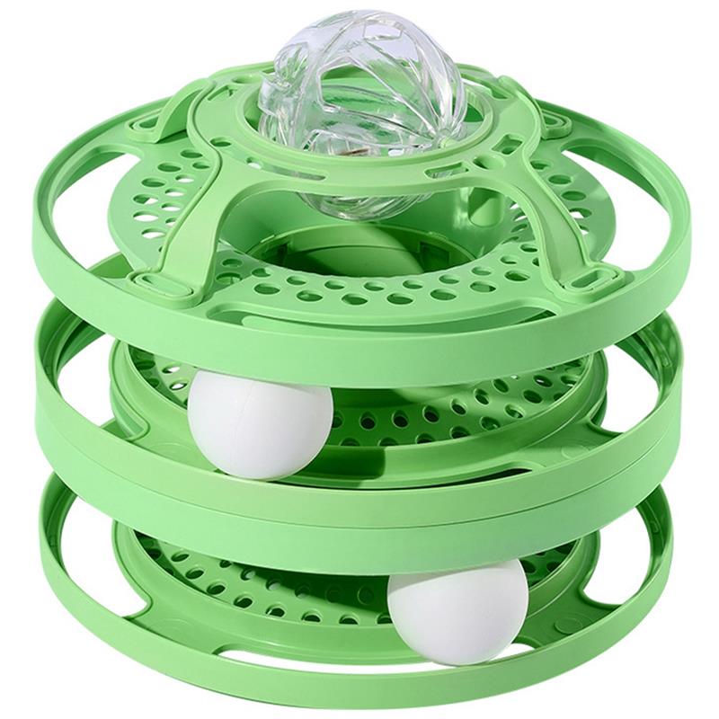 3 Levels Cat Tracks Toy With Balls Pet Cat Toy Tower Tracks Disc Puzzle Exercise Teaser Interactive Chase Toys For Cats Kitten