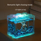 Mini Betta Fish Tank Creative Building Block Fish Cylinder Landscape Lamp LED Light Home Table Decoration accesorios para pecera