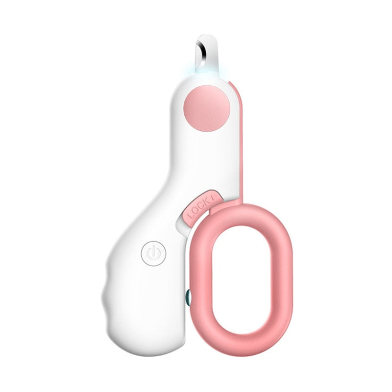 Professional Pet Nail Clipper LED Light Cat Dog General Lighting Ear Mites for Nail File Beauty Tool Trimmer with Safety Lock