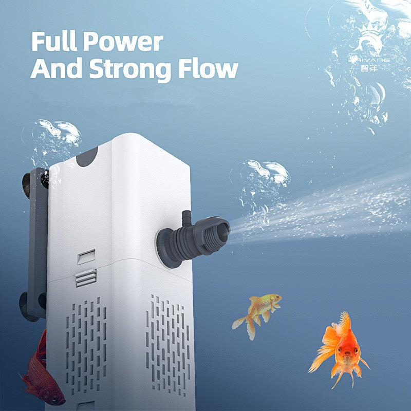 3-in-1-Filter für Aquarien, Aquariumfilter, Mini-Aquariumfilter, Sauerstoff-Tauchwasserreiniger
