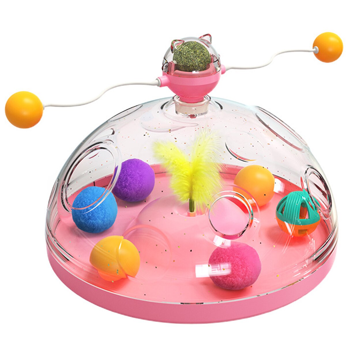Funny Cat Windmill Toys Interesting Turntable for Kitten Pets Interactive Educational Toy with Luminous Ball Catnip Cat Product
