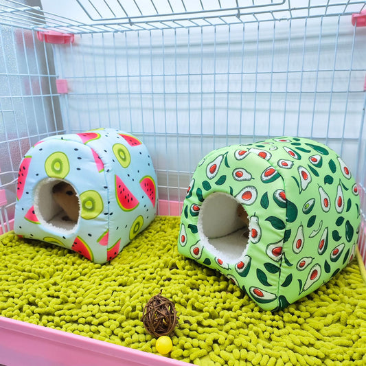 Mini Cage Guinea Pig Nest Small Animal Mice Rat Pet Sleeping Bed Hamster House Winter Warm Soft Mat Cute Cartoon Rabbit Squirrel