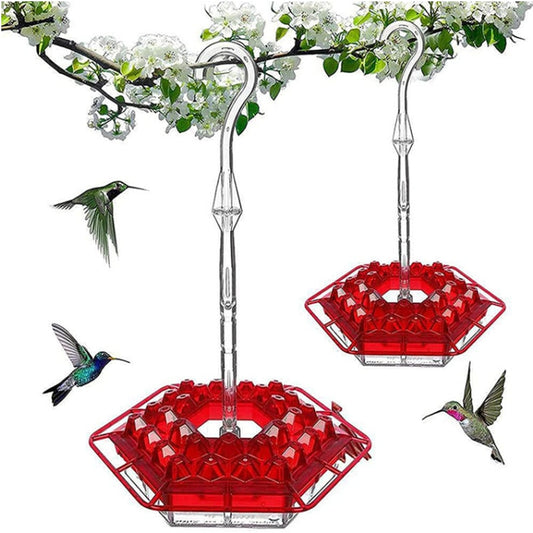 Hummingbird Feeder With Hanging Hook Forest Garden Pet Wild Bird Water Drinker Hexagonal Unique Filling System Feeding Stations