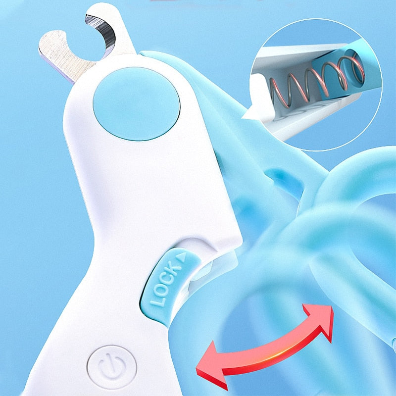 Professional Pet Nail Clipper LED Light Cat Dog General Lighting Ear Mites for Nail File Beauty Tool Trimmer with Safety Lock