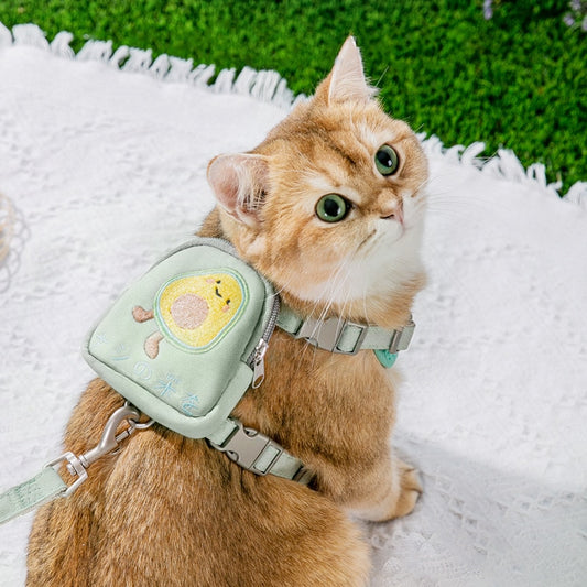 New Cartoon Cat Harness Cat Vest Leash Breakaway Cat Collar Cat Traction Rope Dog Walking Rope Cat Rope Walking Pet Products