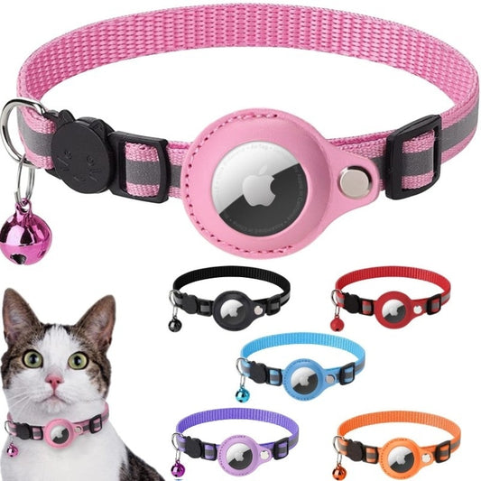 Anti-Lost Cat Collar For The Apple Airtag Protective Tracker With Bell Cats Accesories WaterProof Reflective Pet Kitten Necklace