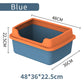 Large Capacity Cat Litter Box Semi-closed Plastic Sand Box for Cats Pet Toilet Anti Splash Cat Tray Cleaning Bath Basin Supplies