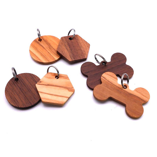 20Pcs Wooden ID Tags Pet Name Dog Tag Anti-lost Wood Customized Cat ID Collar Puppy Nameplate Tag Pendant Supplies