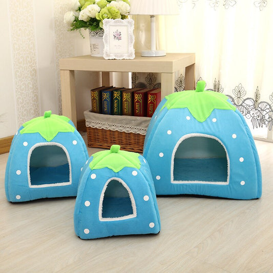 26cm Soft Small Animal House Nest Guinea Pig Hamster Winter Warm Squirrel Rabbit Chinchilla Rat Strawberry Bed Pet