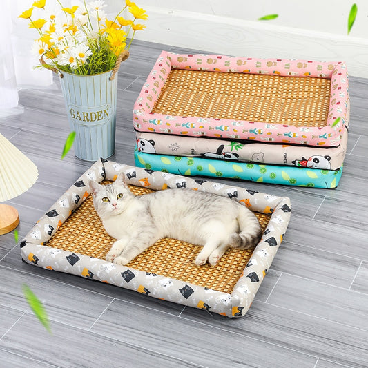 New Pet Dog Cat Ice Bed Cooling Summer Pad Mat Breathable Sofa Dog Cat Sleeping Bed For Small Medium Large Dogs Cat Mats S-2XL