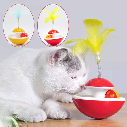 New Durable Funny Pet Cat Toys for Entertain Itself Mimi Favorite Feather Tumbler with Small Bell Kitten Cat Toys For Catch