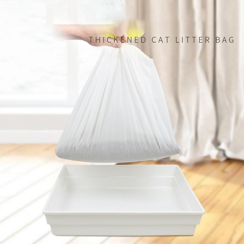 Sacco per lettiera per gatti Sacchi di sabbia Design con coulisse nascosta ispessita Sacco di sabbia di grande capacità Forniture per la pulizia degli animali domestici per lo stoccaggio di sabbia per gatti