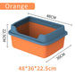 Large Capacity Cat Litter Box Semi-closed Plastic Sand Box for Cats Pet Toilet Anti Splash Cat Tray Cleaning Bath Basin Supplies
