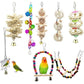 10PCS Parrot Bird Toys Wood Articles Pet Bird Set Combination Toys For Parrot Ladder Training Bird Toy Swing Ball Bell Standing