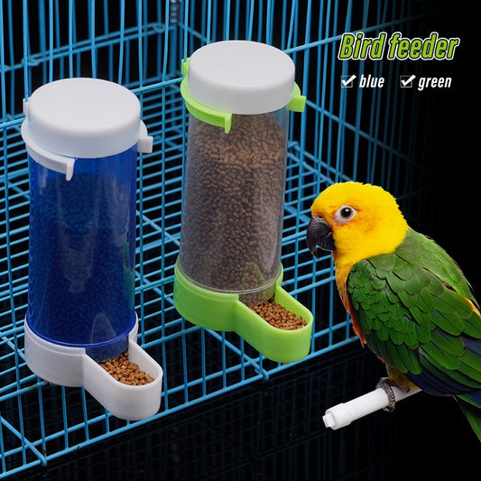 Pet Bird Automatic Drinker Feeder Bird Parrot Food Bottle Bird Cage Parrot Feeding Tool Automatic Feeder and Drinkers 1 Pcs