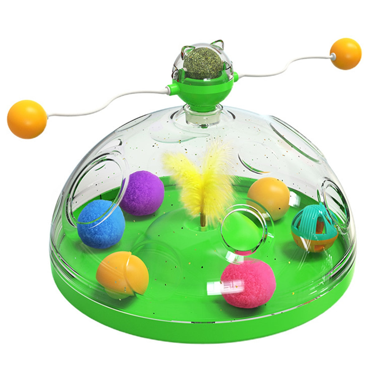 Funny Cat Windmill Toys Interesting Turntable for Kitten Pets Interactive Educational Toy with Luminous Ball Catnip Cat Product