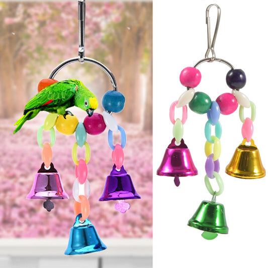 1Pc Colorful Parrot Toy Bell String Bird Toy Parrot Scratching Toy Bird Home Decoration Random Color