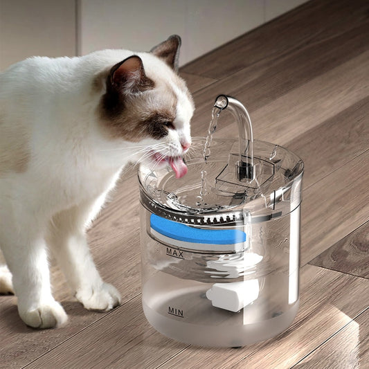 2L Intelligent Cat Water Fountain with Faucet Dog Water Dispenser Transparent Drinker Pet Drinking Filters Feeder Motion Sensor