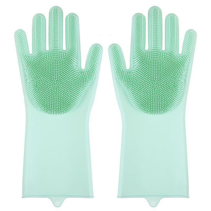 Pet Grooming Cleaning Gloves Dog Cat Bathing Shampoo Glove Scrubber Magic Dishwashing Cleanner Sponge Silicon Hair Removal Glove