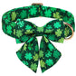 Unique Style Paws st partick Day Dog Collar with Bow Clover Green Shamrock Pet Collar Flower Dog Collar Large Medium Small Dog