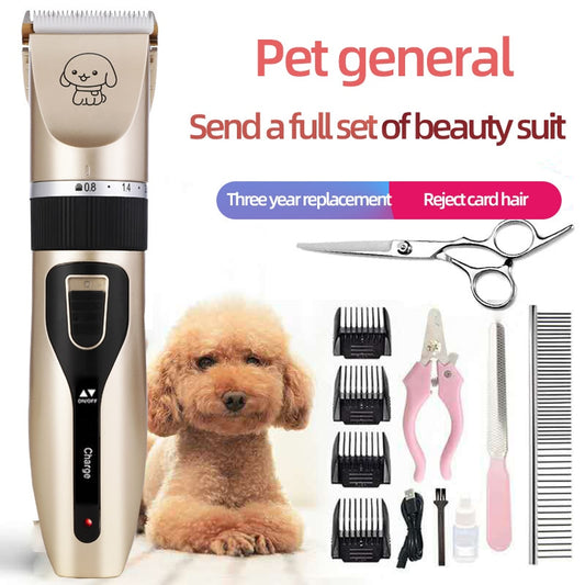 Dog Hair Clipper Pet Hair Trimmer Set Puppy Grooming Electric Shaver Ceramic Blade Cat Accessories Cordless Charging Professiona