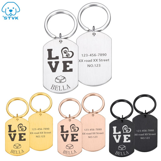 Free Engraved Pet Dog Anti-lost ID Tag Personalized Cat Puppy ID Tag Pet Dog Collar Custom Puppy Dogs Collars Name Tags Pendant